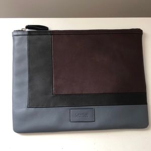 Calvin Klein platinum leather pouch